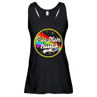 Free Mom Hugs Rainbow Heart LGBT Flag LGBT Pride Ladies Essential Flowy Tank