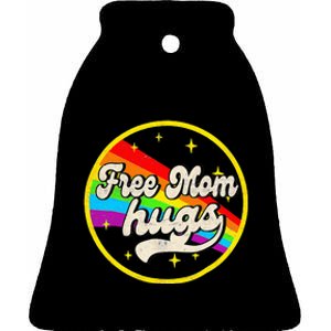 Free Mom Hugs Rainbow Heart LGBT Flag LGBT Pride Ceramic Bell Ornament