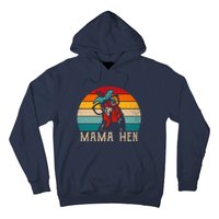 Funny Mama Hen 80s Vintage Retro Chicken Mom Mother Hoodie