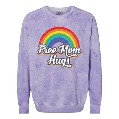 Free Mom Hugs Pride Rainbow Gay Lgbt Colorblast Crewneck Sweatshirt