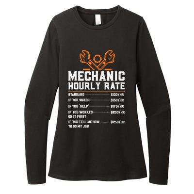 Funny Mechanic Hourly Rate Labor Rates Womens CVC Long Sleeve Shirt