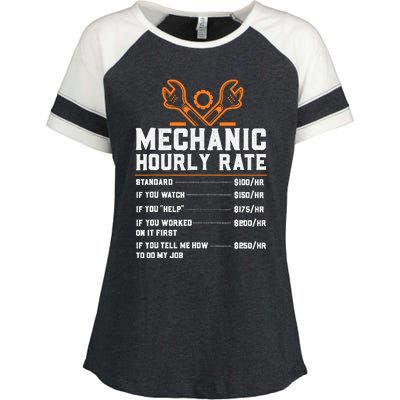 Funny Mechanic Hourly Rate Labor Rates Enza Ladies Jersey Colorblock Tee