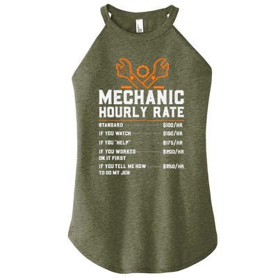 Funny Mechanic Hourly Rate Labor Rates Women's Perfect Tri Rocker Tank