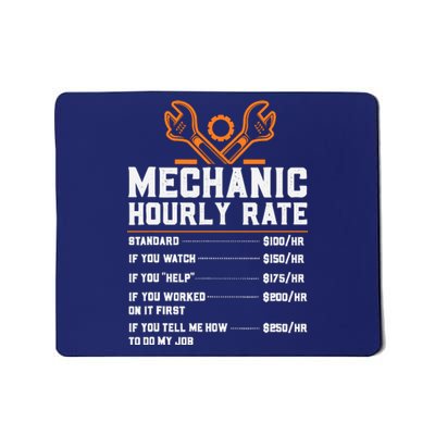 Funny Mechanic Hourly Rate Labor Rates Mousepad