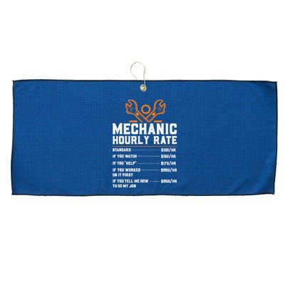 Funny Mechanic Hourly Rate Labor Rates Large Microfiber Waffle Golf Towel