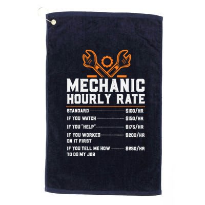 Funny Mechanic Hourly Rate Labor Rates Platinum Collection Golf Towel