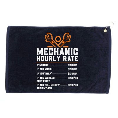 Funny Mechanic Hourly Rate Labor Rates Grommeted Golf Towel