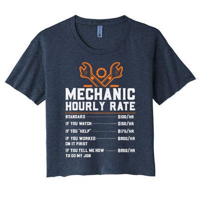 Funny Mechanic Hourly Rate Labor Rates Women's Crop Top Tee