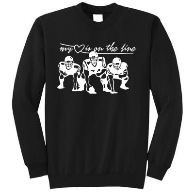 Football My Heart Is On The Line Offensive Lineman Sweatshirt