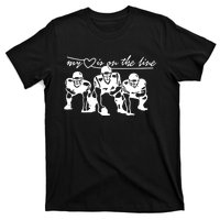 Football My Heart Is On The Line Offensive Lineman T-Shirt