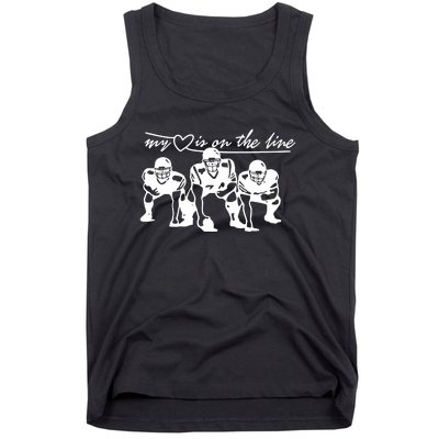 Football My Heart Is On The Line Offensive Lineman Tank Top