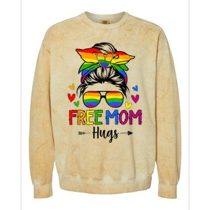 Free Mom Hugs Free Mom Hugs Inclusive Pride LGBTQIA Colorblast Crewneck Sweatshirt