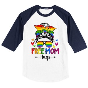 Free Mom Hugs Free Mom Hugs Inclusive Pride LGBTQIA Baseball Sleeve Shirt