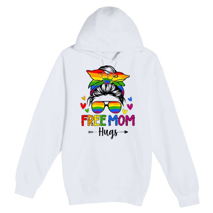 Free Mom Hugs Free Mom Hugs Inclusive Pride LGBTQIA Premium Pullover Hoodie