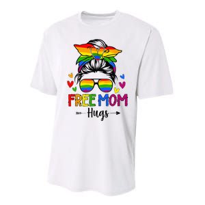 Free Mom Hugs Free Mom Hugs Inclusive Pride LGBTQIA Performance Sprint T-Shirt