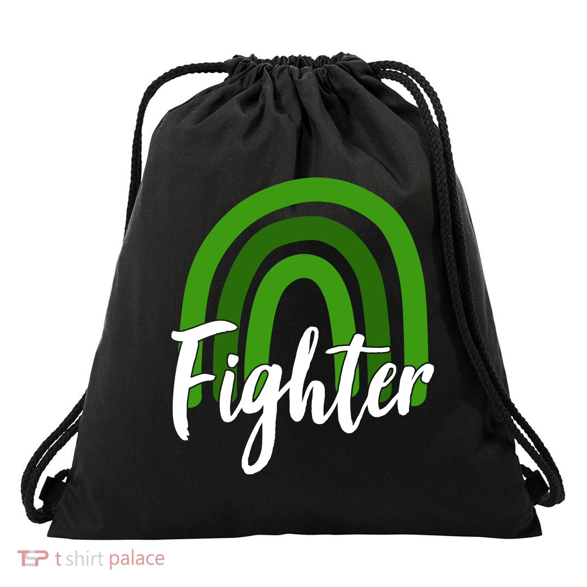Fighter Mental Health Awareness Rainbow Drawstring Bag