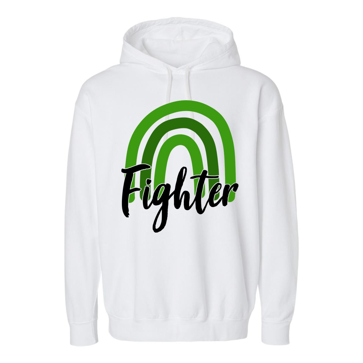 Fighter Mental Health Awareness Rainbow Garment-Dyed Fleece Hoodie