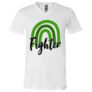 Fighter Mental Health Awareness Rainbow V-Neck T-Shirt