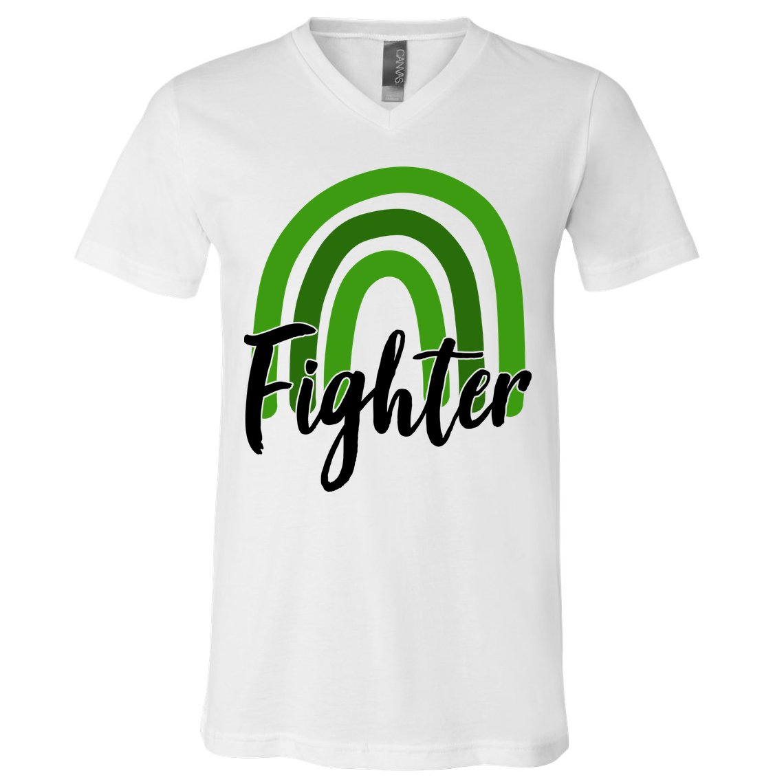 Fighter Mental Health Awareness Rainbow V-Neck T-Shirt