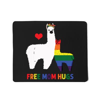 Free Mom Hugs Rainbow Heart Mama Llama LGBT Pride Month Mousepad