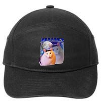 Funny Meme Huh Cat 7-Panel Snapback Hat