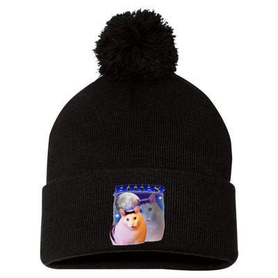 Funny Meme Huh Cat Pom Pom 12in Knit Beanie