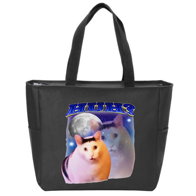 Funny Meme Huh Cat Zip Tote Bag