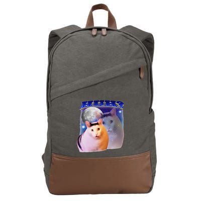 Funny Meme Huh Cat Cotton Canvas Backpack