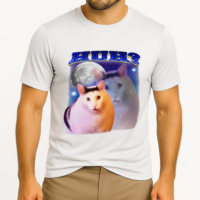 Funny Meme Huh Cat Cooling Performance Crew T-Shirt