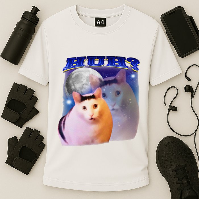 Funny Meme Huh Cat Cooling Performance Crew T-Shirt