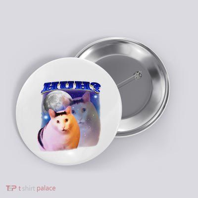Funny Meme Huh Cat Button