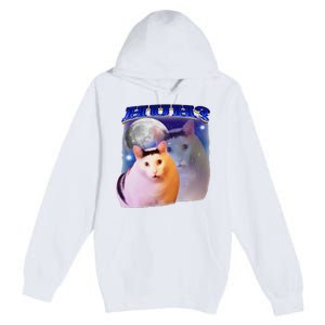 Funny Meme Huh Cat Premium Pullover Hoodie