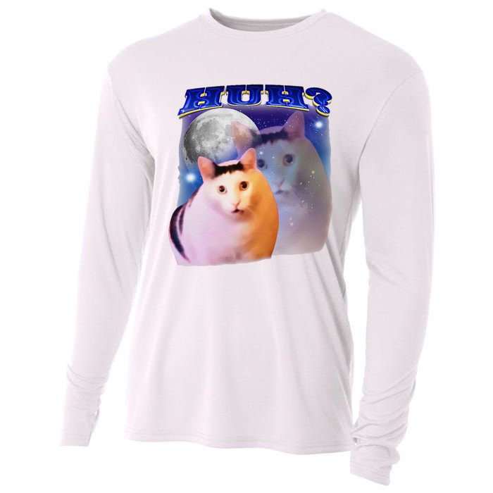 Funny Meme Huh Cat Cooling Performance Long Sleeve Crew