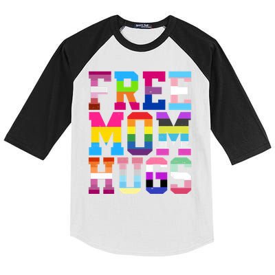 Free Mom Hugs Pride Month Lgbt Kids Colorblock Raglan Jersey
