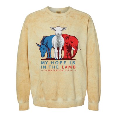 Funny My Hope Is In The Lamb Scripture Elephant Donkey Colorblast Crewneck Sweatshirt