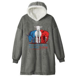 Funny My Hope Is In The Lamb Scripture Elephant Donkey Hooded Wearable Blanket