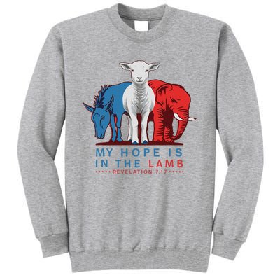 Funny My Hope Is In The Lamb Scripture Elephant Donkey Tall Sweatshirt