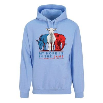 Funny My Hope Is In The Lamb Scripture Elephant Donkey Unisex Surf Hoodie