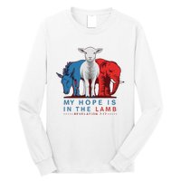 Funny My Hope Is In The Lamb Scripture Elephant Donkey Long Sleeve Shirt