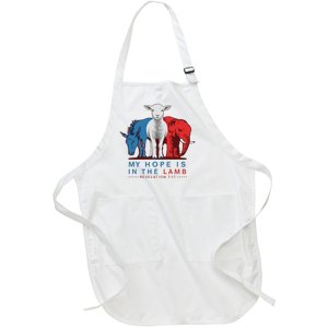 Funny My Hope Is In The Lamb Scripture Elephant Donkey Full-Length Apron With Pockets