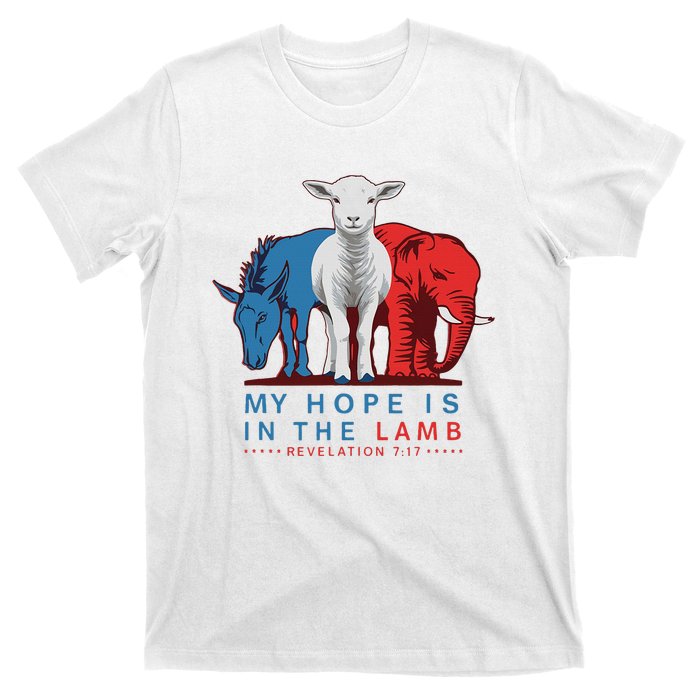 Funny My Hope Is In The Lamb Scripture Elephant Donkey T-Shirt