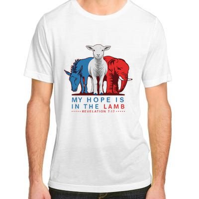 Funny My Hope Is In The Lamb Scripture Elephant Donkey Adult ChromaSoft Performance T-Shirt