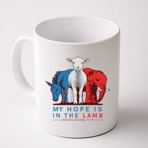 Funny My Hope Is In The Lamb Scripture Elephant Donkey Coffee Mug