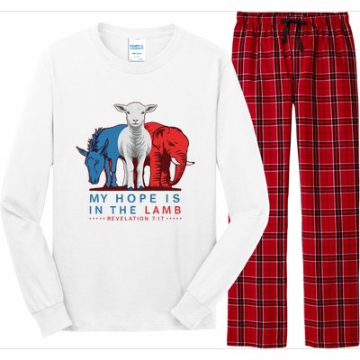 Funny My Hope Is In The Lamb Scripture Elephant Donkey Long Sleeve Pajama Set