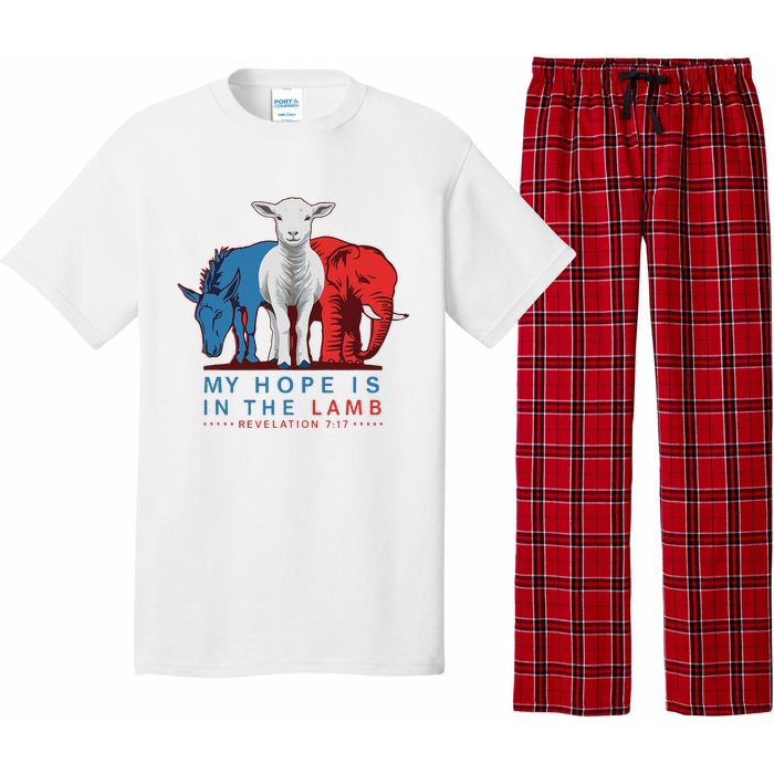 Funny My Hope Is In The Lamb Scripture Elephant Donkey Pajama Set