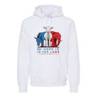 Funny My Hope Is In The Lamb Scripture Elephant Donkey Premium Hoodie