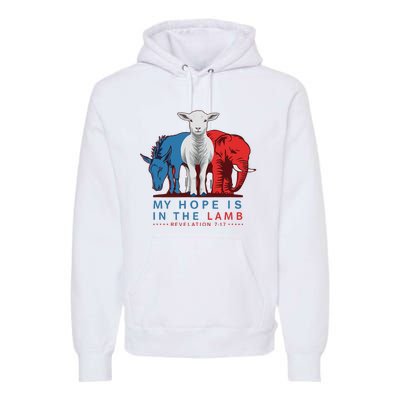 Funny My Hope Is In The Lamb Scripture Elephant Donkey Premium Hoodie