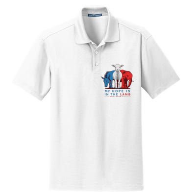 Funny My Hope Is In The Lamb Scripture Elephant Donkey Dry Zone Grid Polo