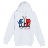 Funny My Hope Is In The Lamb Scripture Elephant Donkey Premium Pullover Hoodie