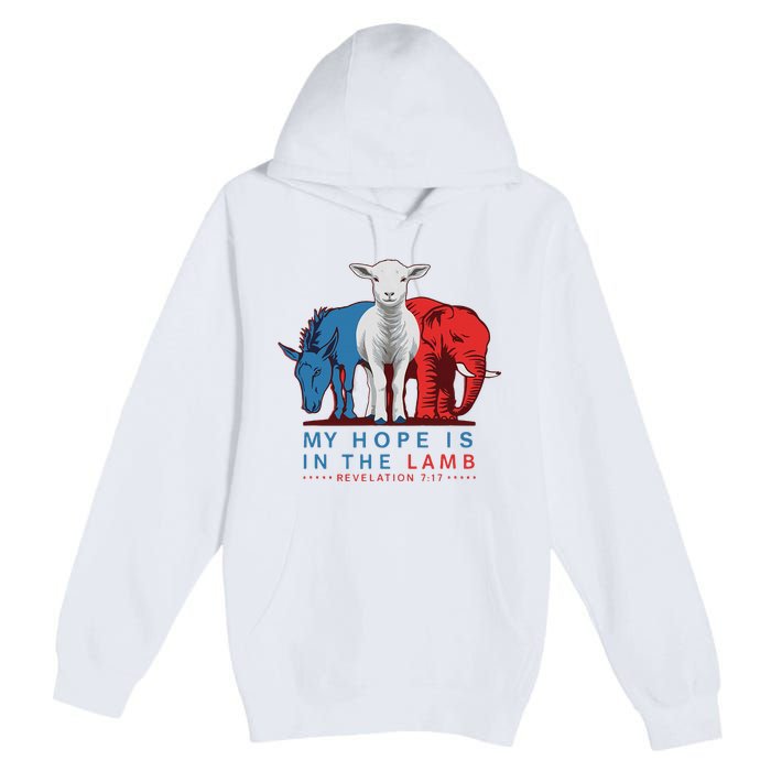 Funny My Hope Is In The Lamb Scripture Elephant Donkey Premium Pullover Hoodie